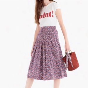 JCREW Cotton midi skirt in Liberty Betsy Ann floral multi color